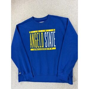 Angelo State Rams Screened Logo Campus Crew Sweatshirt (Men's 2XL) Blue